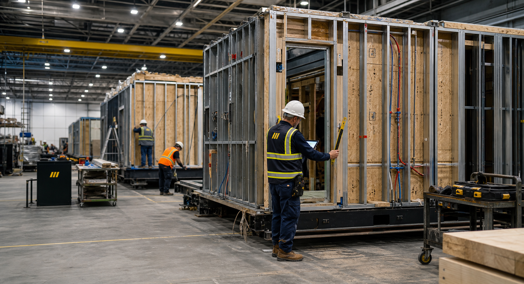 Commercial modular building production and quality work